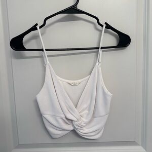 white criss cross cropped tank